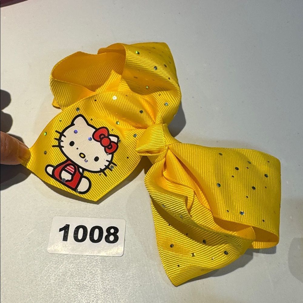 1008 Yellow Hello Kitty Hair Bow Alligator Clip